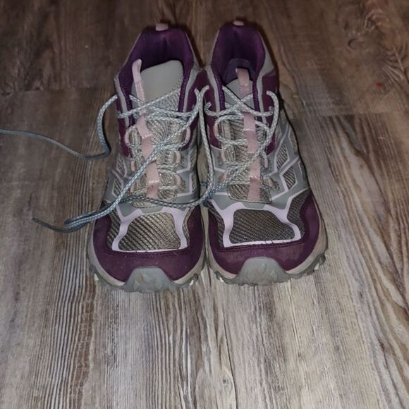 Merrell Moab 5 Mid Hiking Boots, #61726, Gray/Purple, Leather, Womens US Size 5 - Picture 3 of 7